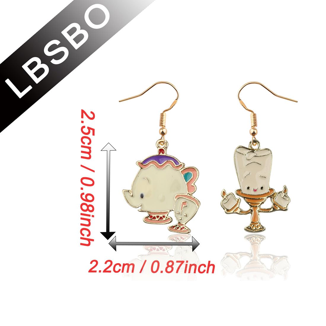 CENWA Beauty Beast Inspired Jewelry Cartoon Animal Earrings Gift for Movie Fan