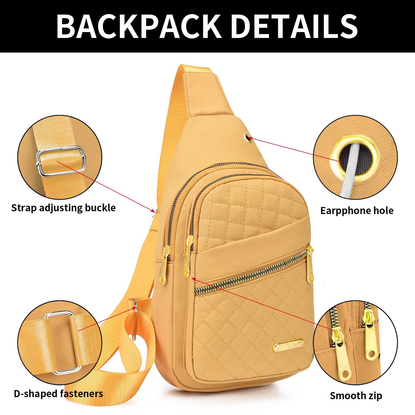 Small Sling Bag For Women Men Casual Crossbody Sling Backpack