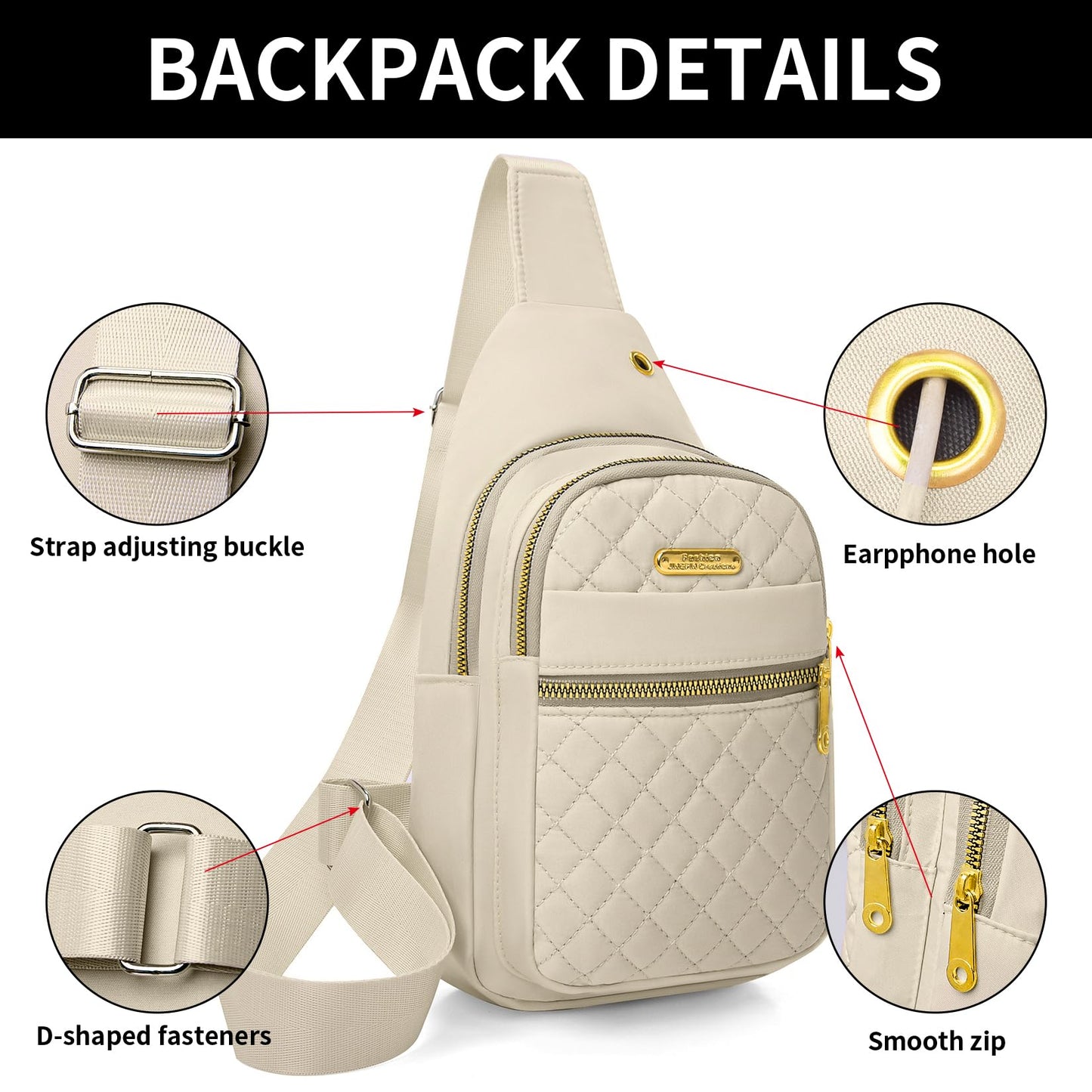 Small Sling Bag For Women Men Casual Crossbody Sling Backpack
