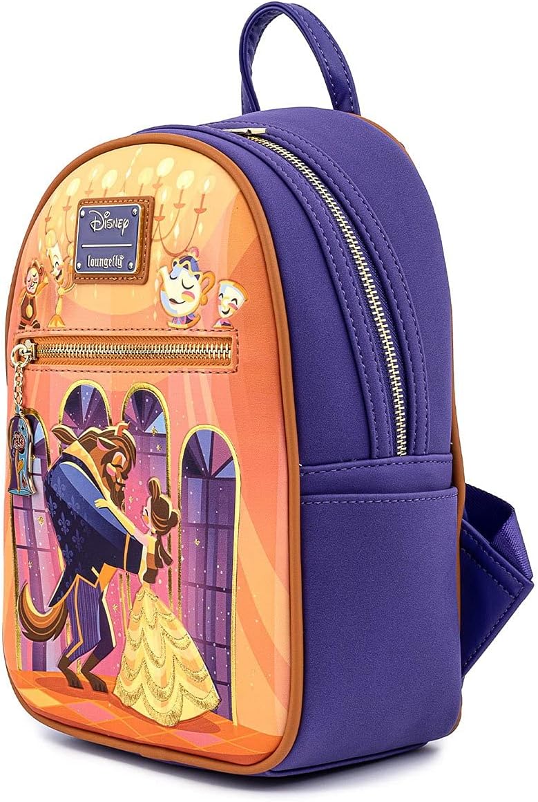 Loungefly Disney Beauty and the Beast Ballroom Scene Womens Double Strap Shoulder Bag Purse, One Size, Multi