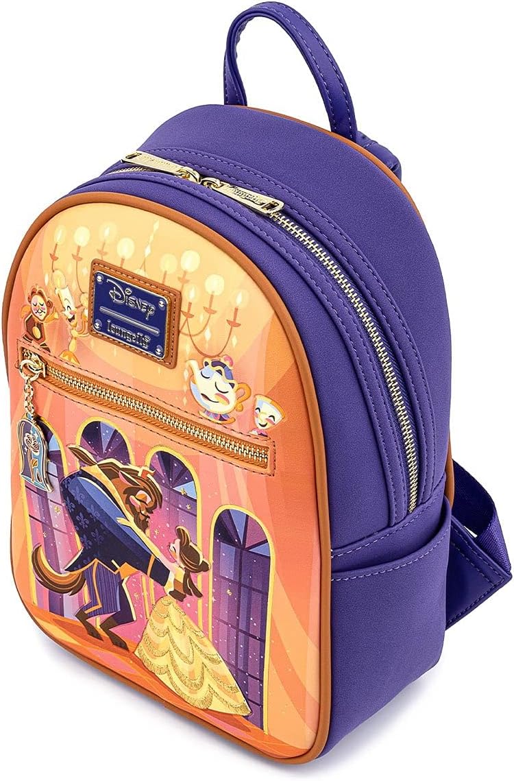 Loungefly Disney Beauty and the Beast Ballroom Scene Womens Double Strap Shoulder Bag Purse, One Size, Multi
