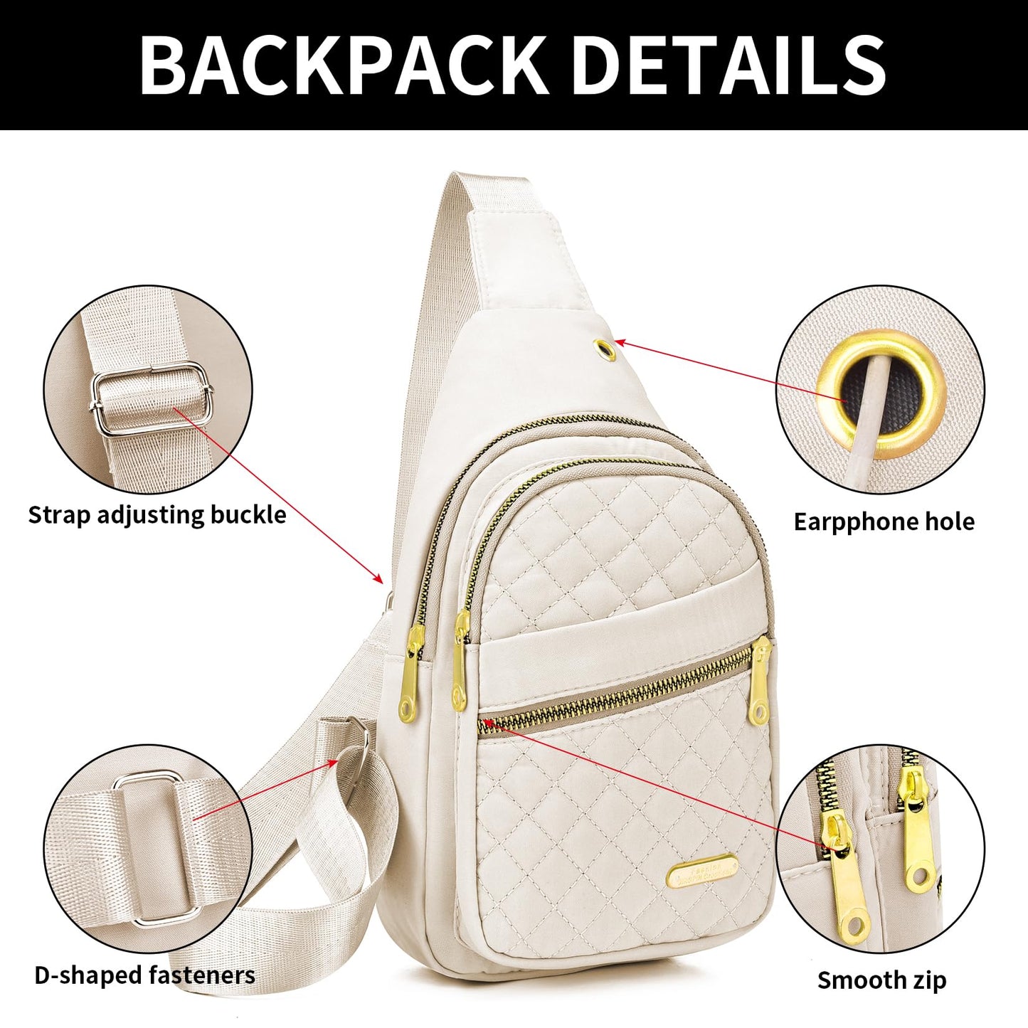 Small Sling Bag For Women Men Casual Crossbody Sling Backpack