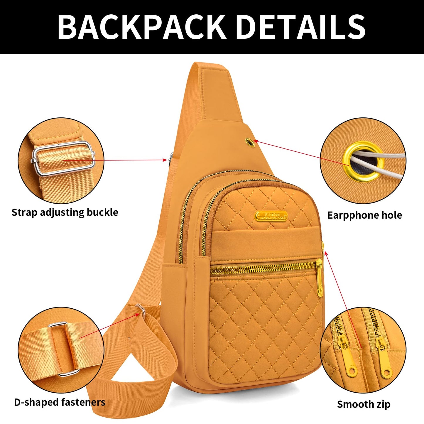 Small Sling Bag For Women Men Casual Crossbody Sling Backpack