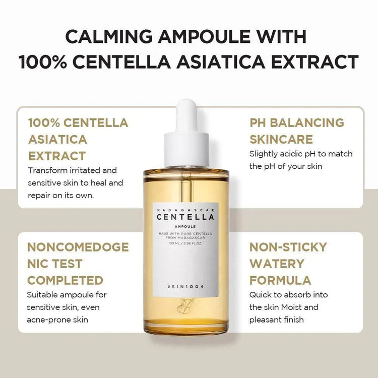 Skin1004 Madagascar Centella Ampoule – Soothing & Hydrating Ampoule for Sensitive, Irritated Skin