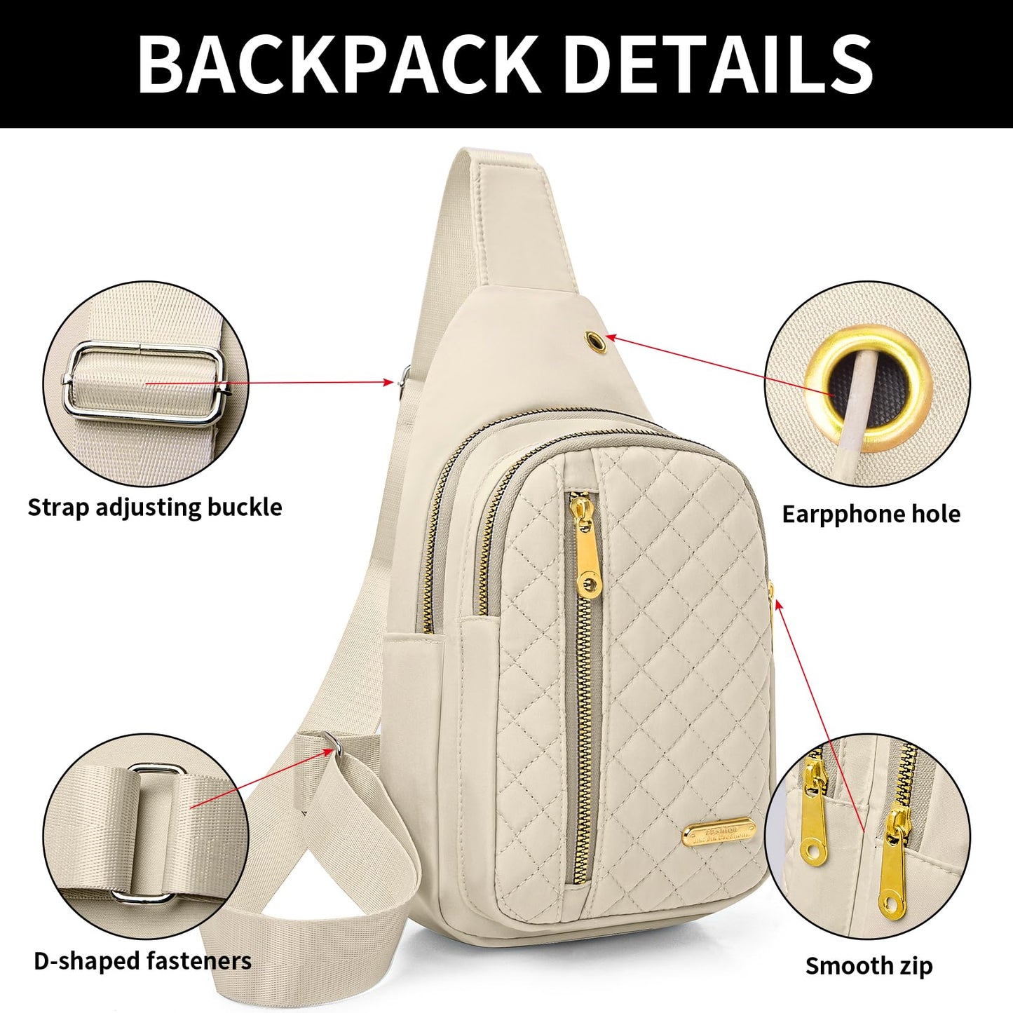 Small Sling Bag For Women Men Casual Crossbody Sling Backpack
