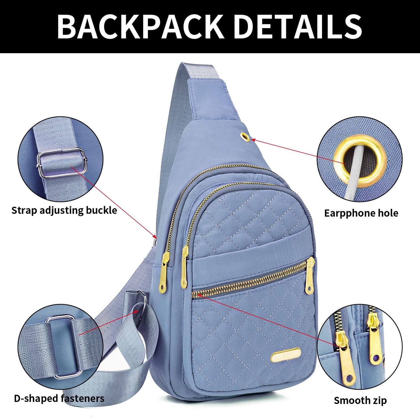 Small Sling Bag For Women Men Casual Crossbody Sling Backpack