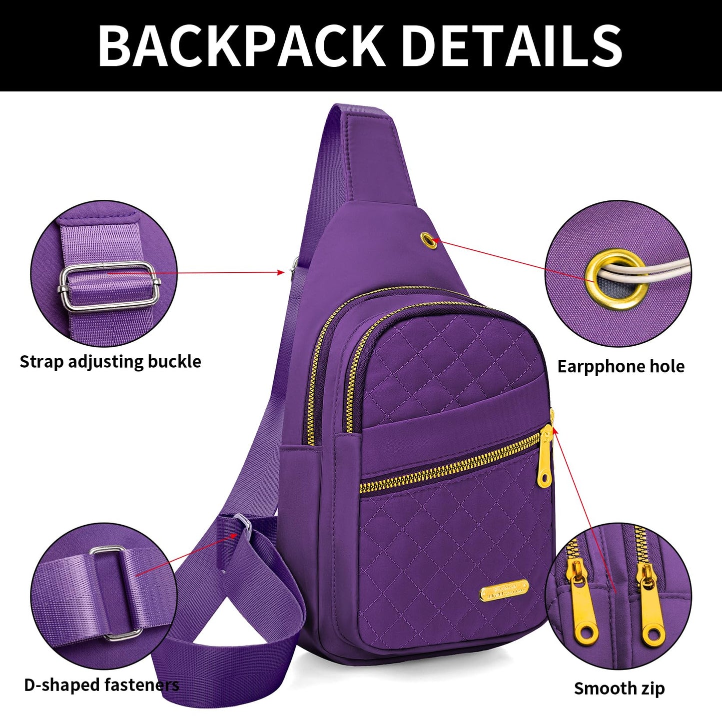 Small Sling Bag For Women Men Casual Crossbody Sling Backpack