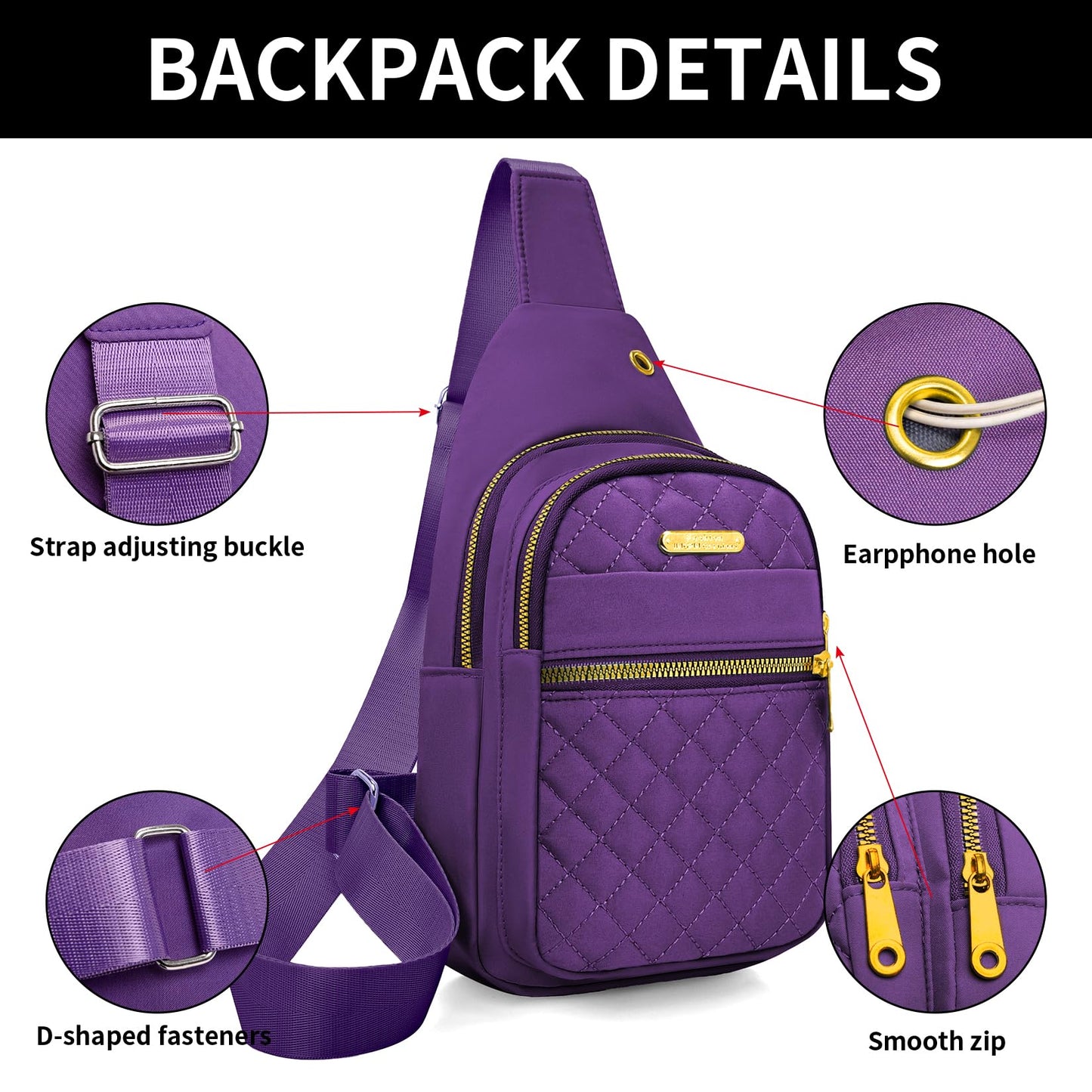 Small Sling Bag For Women Men Casual Crossbody Sling Backpack