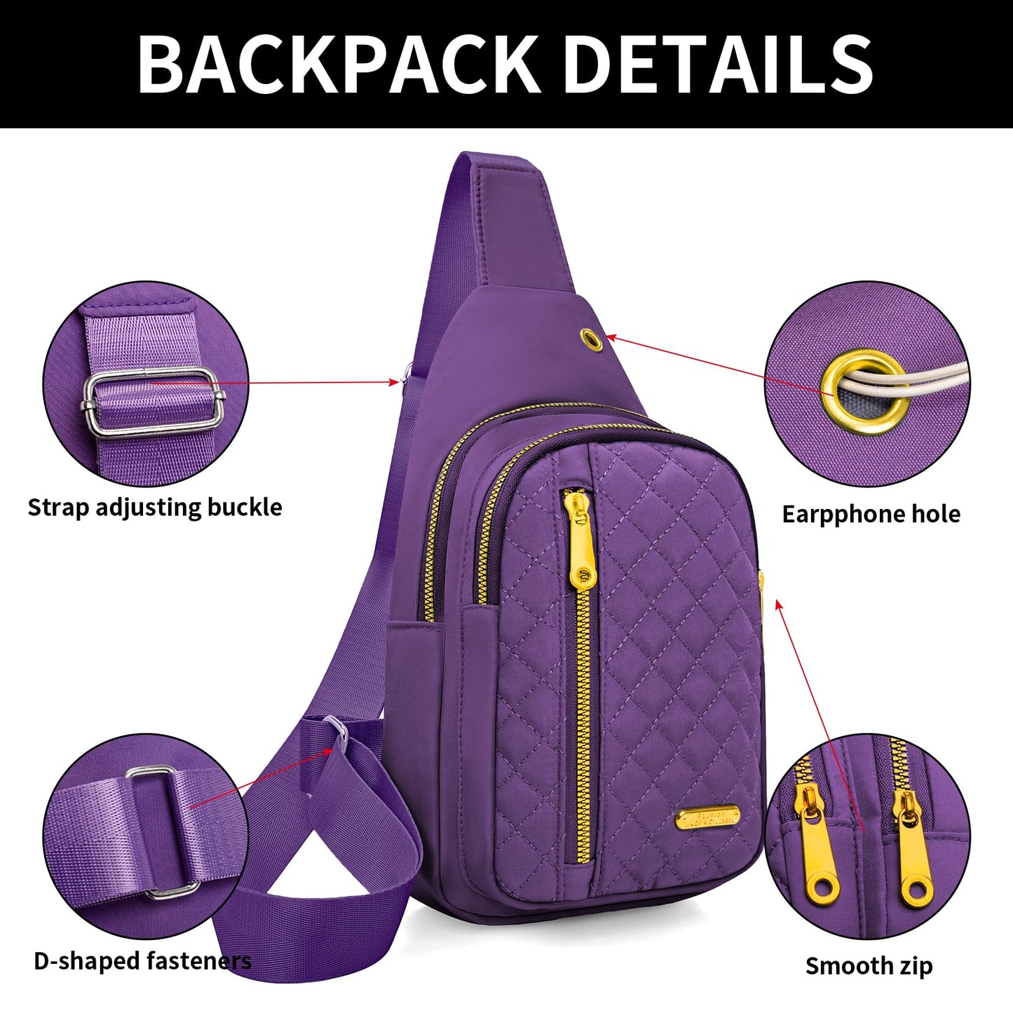 Small Sling Bag For Women Men Casual Crossbody Sling Backpack