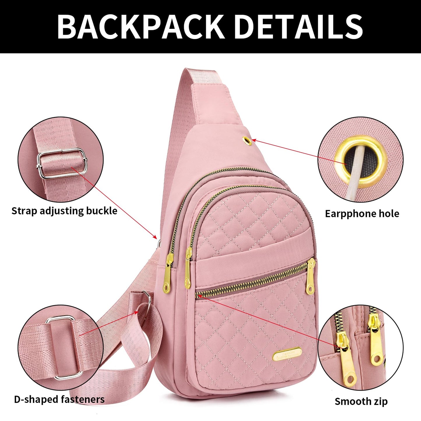 Small Sling Bag For Women Men Casual Crossbody Sling Backpack