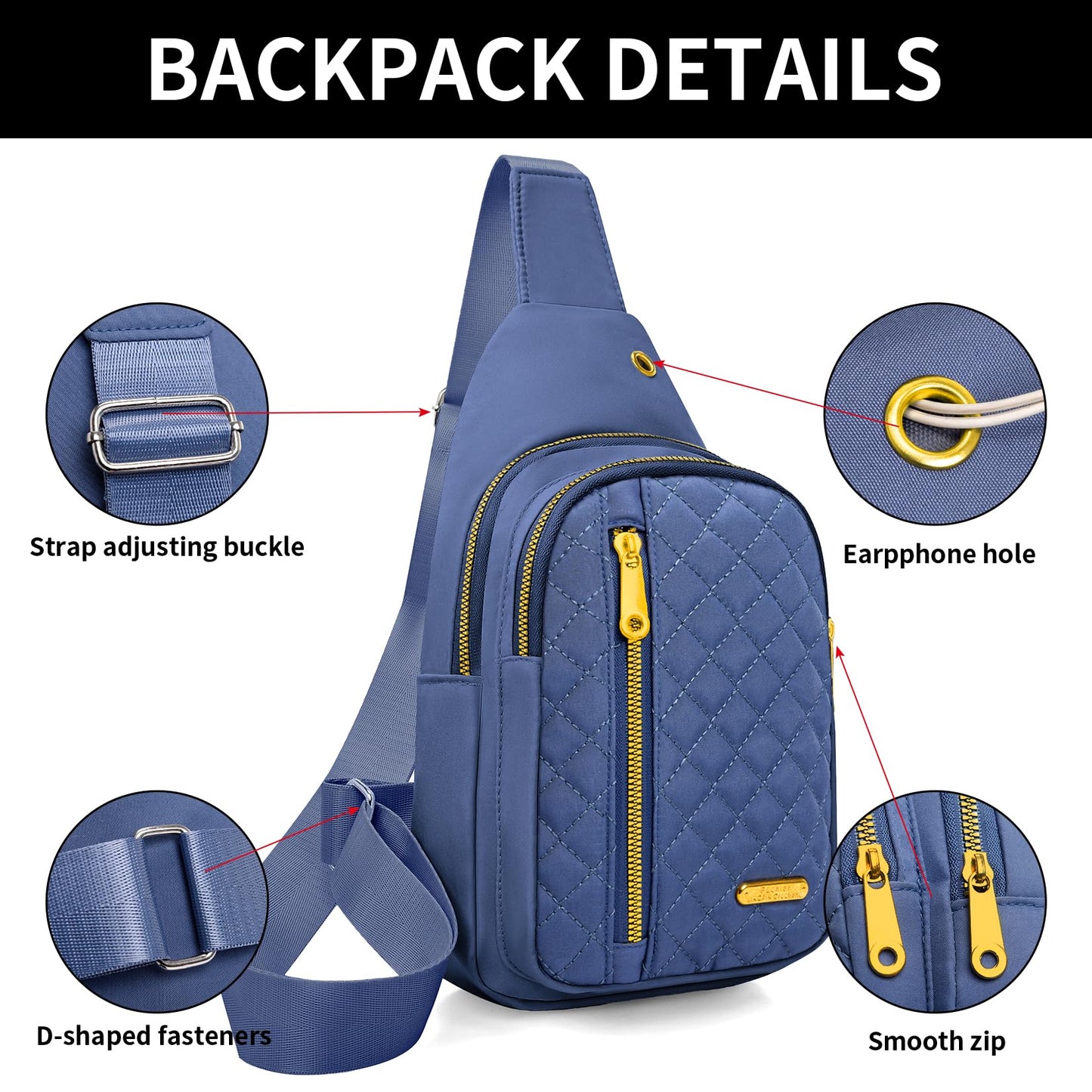 Small Sling Bag For Women Men Casual Crossbody Sling Backpack