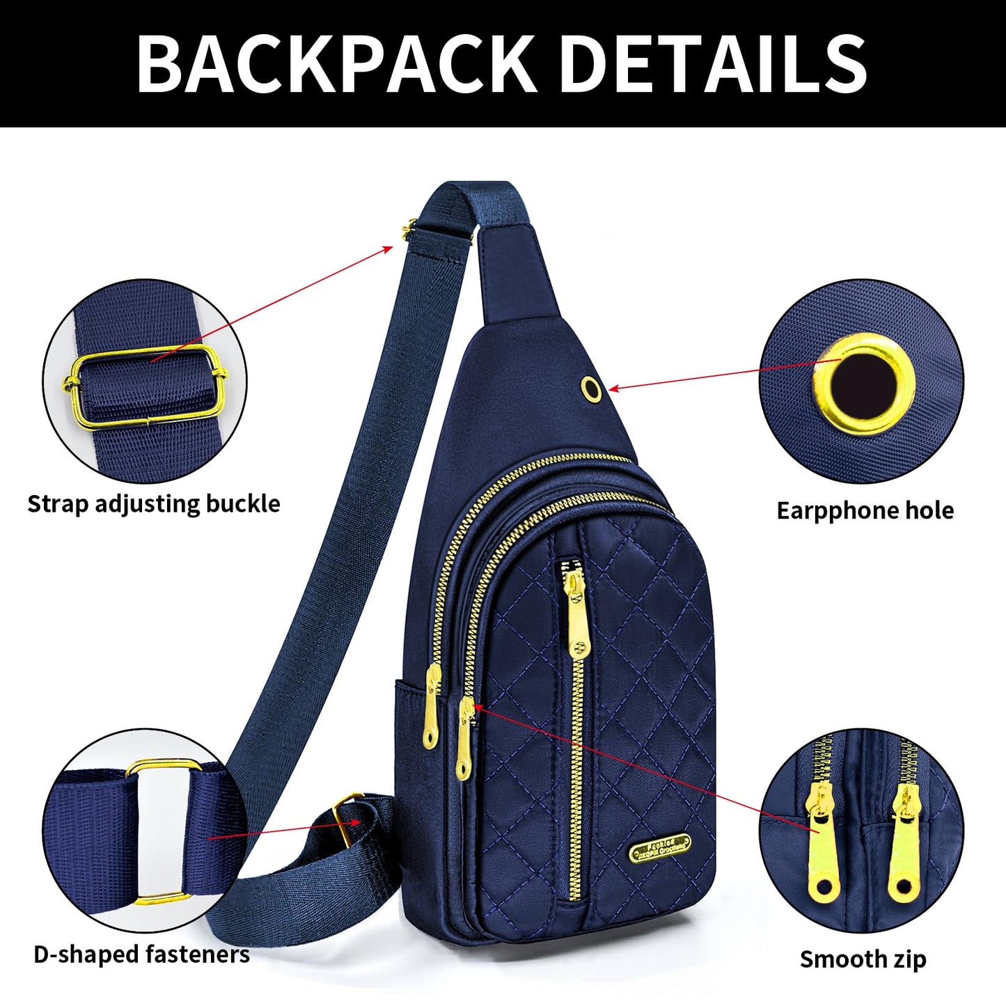 Small Sling Bag For Women Men Casual Crossbody Sling Backpack